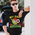 My Dad Is 40 And Still Awesome Vintage 40Th Birthday Father Long Sleeve T-Shirt Gifts for Him