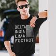 Dilf Delta India Lima Foxtrot Us Flag American Patriot Long Sleeve T-Shirt T-Shirt Gifts for Him