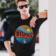 Edson Hemd Vintage Sunset Edson Groovy Tie Dye Langarmshirts Geschenke für Ihn