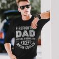 Firefighter Dad Firemen Dads Fathers Day Vintage Men Long Sleeve T-Shirt Gifts for Him