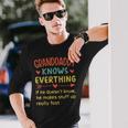 Granddaddy Knows Everything Funny Fathers Day Grandpa Men Women Long Sleeve T-shirt Graphic Print Unisex Gifts for Him