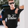 The Grillfather Bbq Grill & Smoker Barbecue Chef Tshirt Long Sleeve T-Shirt Gifts for Him