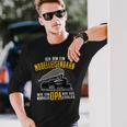 Herren Modelleisenbahn Opa Eisenbahner Modellbauer Rentner Langarmshirts Geschenke für Ihn