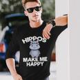 Hippo Hippopotamus Hippo Lovers Cute Baby Hippopotamus Long Sleeve T-Shirt Gifts for Him