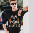 Husky Dad Dog Sunglasses Vintage Siberian Husky Long Sleeve T-Shirt Gifts for Him