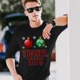 Jingle Balls Tinsel Tits Couple Christmas Couples Matching Men Women Long Sleeve T-shirt Graphic Print Unisex Gifts for Him