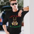 Lets Get Blitzened Funny Beer Reindeer Bar Party Men Women Long Sleeve T-shirt Graphic Print Unisex Gifts for Him
