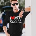 I Love My Cougar Girlfriend I Heart My Cougar Girlfriend Long Sleeve T-Shirt Gifts for Him