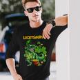 Luckysaurus Irish Leprechaun Dinosaur Rex St Patricks Day Long Sleeve T-Shirt Gifts for Him