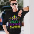 Mask May Contains Alcohol Mardi Gras Outfits Long Sleeve T-Shirt Gifts for Him