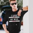 Mens I Love It When My Wife Lets Me Fly Pilot Fun Men Women Long Sleeve T-shirt Graphic Print Unisex Gifts for Him