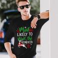 Most Likely To Shoot The Reindeer Funny Holiday Christmas Men Women Long Sleeve T-shirt Graphic Print Unisex Gifts for Him