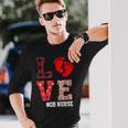 Ob Nurse Love Valentines Day Leopard Plaid Hearts Nursing Men Women Long Sleeve T-shirt Graphic Print Unisex Gifts for Him