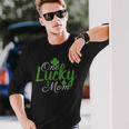 One Lucky Mom Shamrock Mom Life St Patricks Day Long Sleeve T-Shirt Gifts for Him