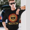 Pitbull Dad Dog With Sunglasses Pit Bull Father & Dog Lovers Long Sleeve T-Shirt Gifts for Him