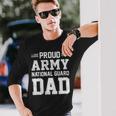 Proud Army National Guard Dad American Flag Patriotic Long Sleeve T-Shirt Gifts for Him
