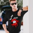 Red Lipstick Lips Love Valentines Day Make Up Valentines Long Sleeve T-Shirt Gifts for Him