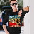 Retro Best Cat Dad Ever Vintage Dads Kitty Lovers V2 Long Sleeve T-Shirt Gifts for Him
