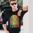 Retro Gamer Video Games Player For Game Player Gamer Dad Long Sleeve T-Shirt Gifts for Him