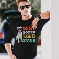 Retro Vintage Dog Best Boxer Dad Ever Long Sleeve T-Shirt Gifts for Him