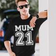 Schwarzes Langarmshirts Mum 21 im Sportdesign, Perfektes Tee für Mütter Geschenke für Ihn