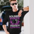 Soldiers Dont Brag - Proud Army Stepsister Military Sibling Men Women Long Sleeve T-shirt Graphic Print Unisex Gifts for Him