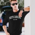 South Carolina Vintage State Athletic Style Long Sleeve T-Shirt Gifts for Him