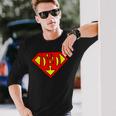 Superdad Super Dad Super Hero Superhero Fathers Day Vintage Long Sleeve T-Shirt Gifts for Him