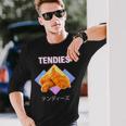 Tendies Chicken Tenders Japanese Kanji Chicken Nuggets Long Sleeve T-Shirt Gifts for Him