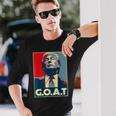Trump Goat Middle Finger Election 2024 Republican Poster Long Sleeve T-Shirt Gifts for Him