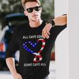 Usa Flag American Patriotic Heart Armed Forces Memorial Day Long Sleeve T-Shirt Gifts for Him