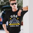 Uss Coral Sea Aircraft Carrier Military Veteran Long Sleeve T-Shirt Gifts for Him