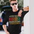 Vintage 2005 18Th Birthday Made In 2005 18 Years Old Long Sleeve T-Shirt Gifts for Him
