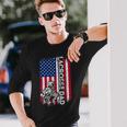 Vintage American Flag Lacrosse Dad Daddy Men Long Sleeve T-Shirt Gifts for Him