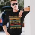 Vintage Retro Best Pontoon Captain Ever Long Sleeve T-Shirt Gifts for Him