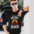 Vintage Style My Favorite Welder Calls Me Dad Fathers Day Long Sleeve T-Shirt Gifts for Him