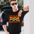 Wildland Fire Rescue Department Firefighters Firemen Uniform Long Sleeve T-Shirt Gifts for Him