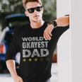 Worlds Okayest Dad Vintage Style Long Sleeve T-Shirt Gifts for Him