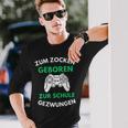 Zum Zocken Geboren Zur Schule Gezwungen Konsole Gaming V2 Langarmshirts Geschenke für Ihn