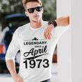 50 Geburtstag 50 Jahre Alt Legendär Seit April 1973 V2 Langarmshirts Geschenke für Ihn