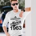 60 Geburtstag 60 Jahre Alt Legendär Seit März 1963 Langarmshirts Geschenke für Ihn