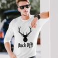Authentic Buck Off For Deer Hunter Deer Camp Black Men Women Long Sleeve T-shirt Graphic Print Unisex Gifts for Him