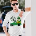 Loads Of Luck Truck Gnome St Patricks Day Shamrock Clover Long Sleeve T-Shirt Gifts for Him