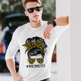 Mother Sunflowers Mom Life Messy Bun Hair Sunglasses Mom Long Sleeve T-Shirt Gifts for Him