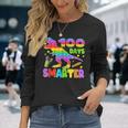100 Days Smarter Teacher Or Student Pop It Dinosaur Long Sleeve T-Shirt Gifts for Her