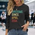 19 Years Old Awesome Since April 2004 19Th Birthday Long Sleeve T-Shirt Gifts for Her