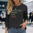 34 Year Old Awesome Since May 1989 34Th Birthday Long Sleeve T-Shirt Gifts for Her