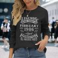 37 Years Old Legends Born In February 1986 37Th Bday Long Sleeve T-Shirt Gifts for Her
