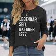 46 Geburtstag Geschenk 46 Jahre Legendär Seit Oktober 1977 Langarmshirts Geschenke für Sie