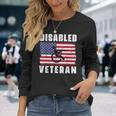 American Flag Retro Vintage Disabled Veteran Retro Vintage Long Sleeve T-Shirt Gifts for Her